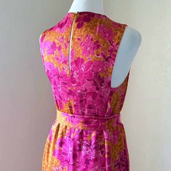Ted Baker London Bambia Sleeveless Tiered Belted Maxi Dress Pink & Orange 0 XS - Picture 10 of 16